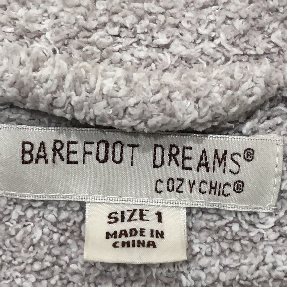 Barefoot Dreams Cozychic Knit Robe Size 1 Small Medium Gray Cream Marl Knit - Picture 7 of 13